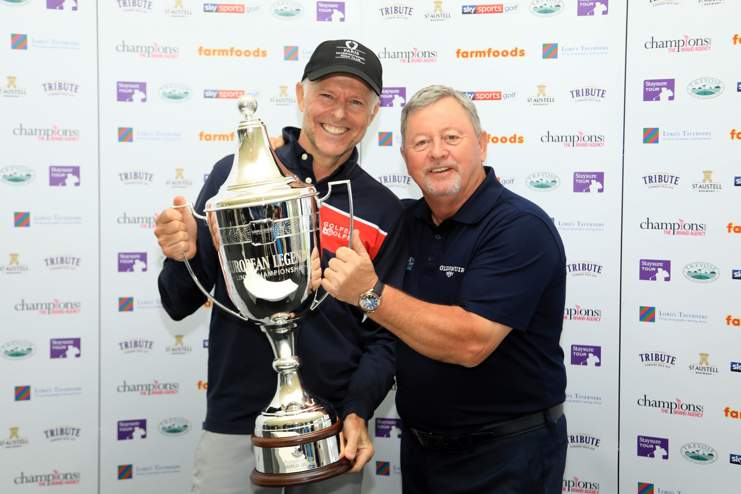 2019 winner Jean Francois Remesy and tournament host Ian Woosnam OBE-min