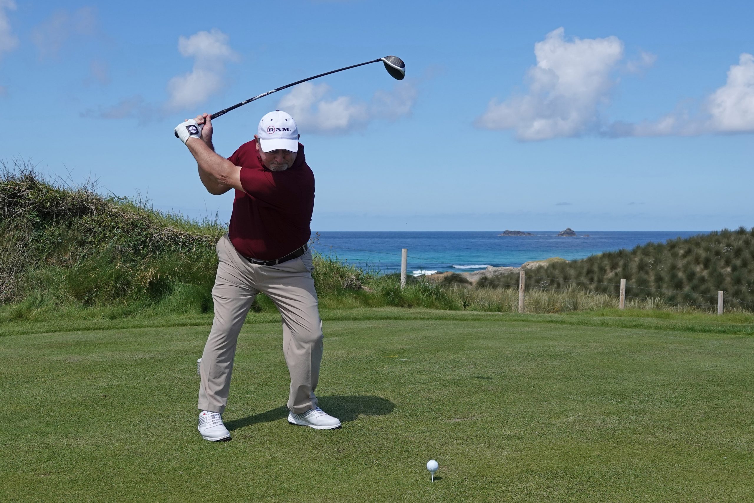 Golfing Legend Ian Woosnam OBE teeing off the 4th-min