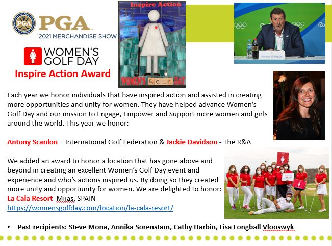 Inspire Action Award WInners 2021 PGA Merchandise Show